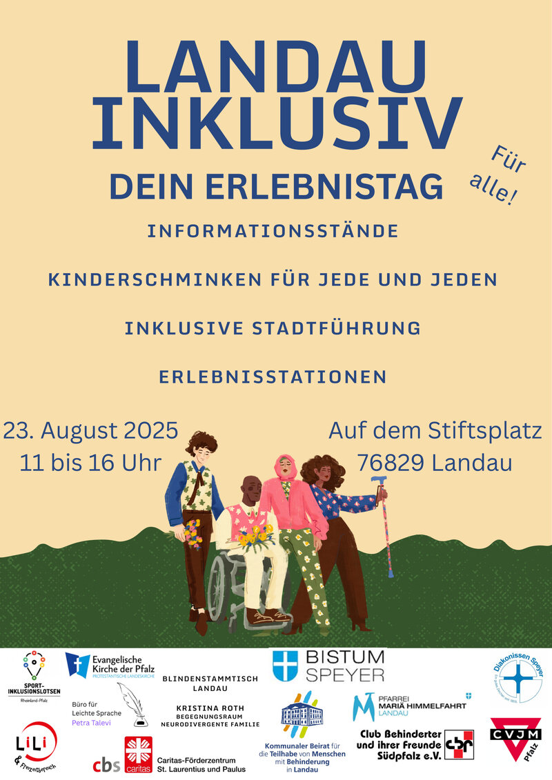 &raquo;Landau inklusiv - Dein Erlebnistag&laquo; findet am 23. August auf dem Stiftsplatz in Landau statt. 