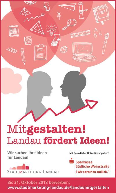 Bild vergr&ouml;&szlig;ern: Bis zum 31. Oktober k&ouml;nnen engagierte B&uuml;rgerinnen und B&uuml;rger ihre Ideen beim Wettbewerb &raquo;Mitgestalten - Landau f&ouml;rdert Ideen&laquo; einreichen. 