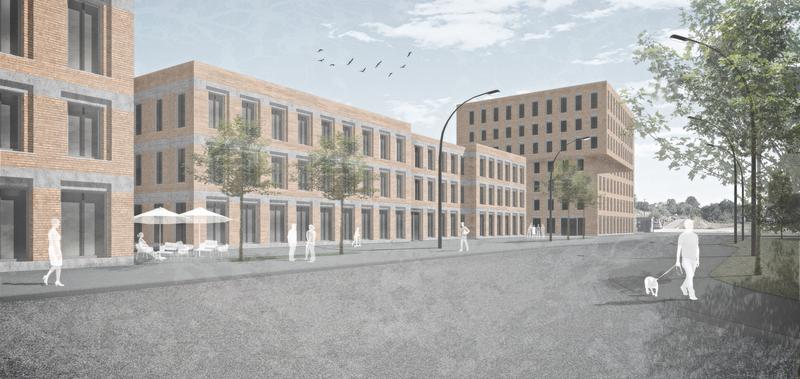 Im Wohnpark am Ebenberg entsteht in der Paul-von-Denis-Stra&szlig;e unmittelbar an den Bahngleisen ein medizinisches Versorgungszentrum mit weiteren Gewerbefl&auml;chen.